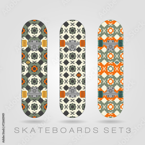 Skateboard set. Girly tracery