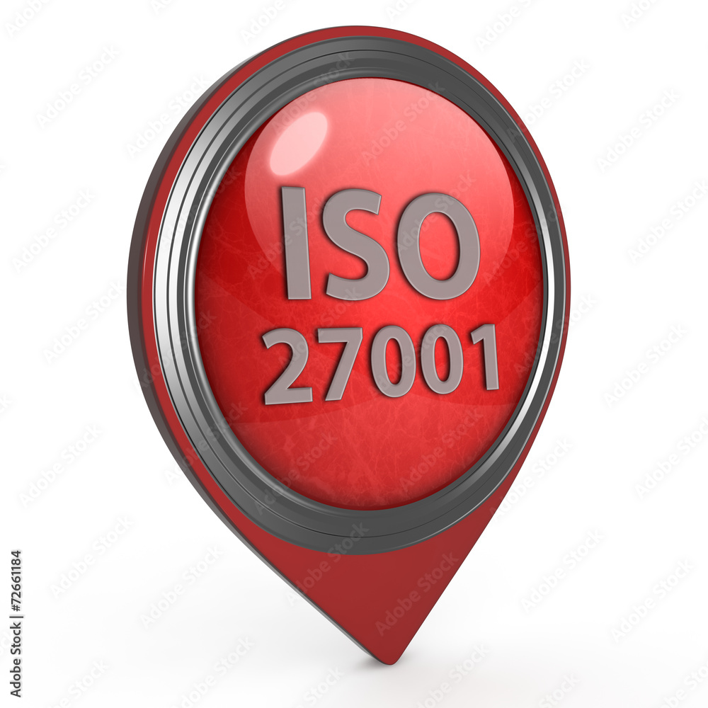 Iso 27001 pointer icon on white background Iso 27001 pointer icon on white background