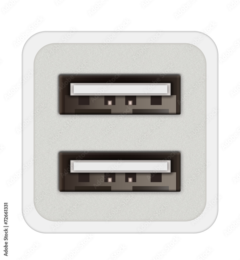 USB socket isolated white background USB socket isolated white background