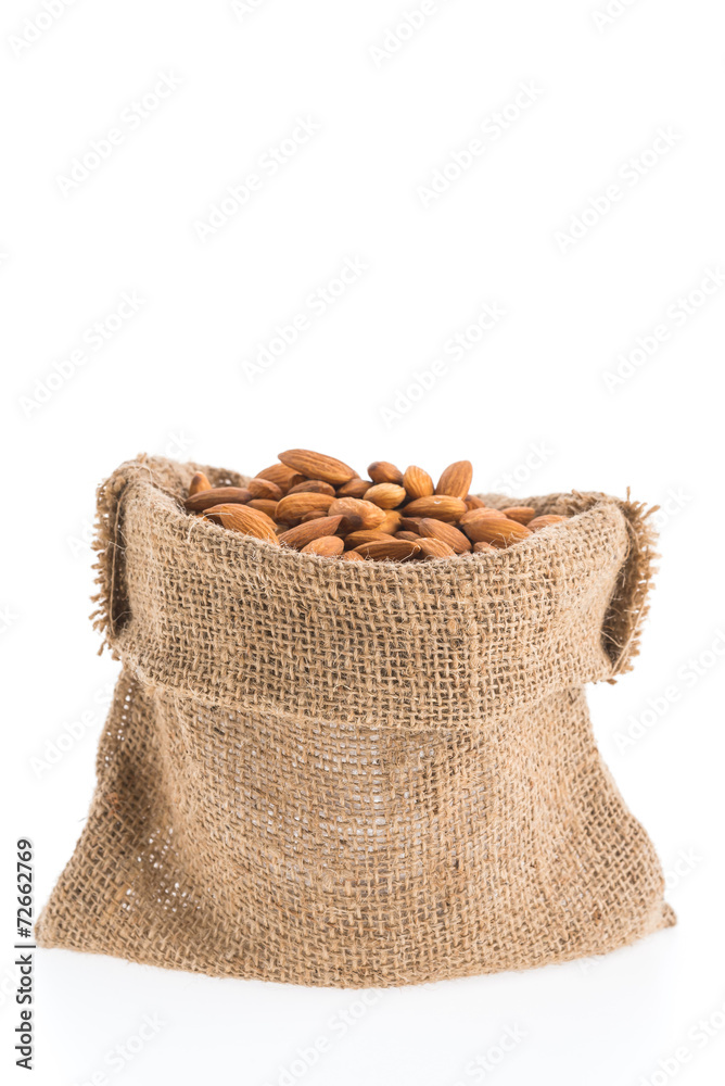 Almond bag isolated on white background