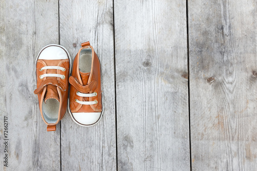 Top view of a pair of sneakers