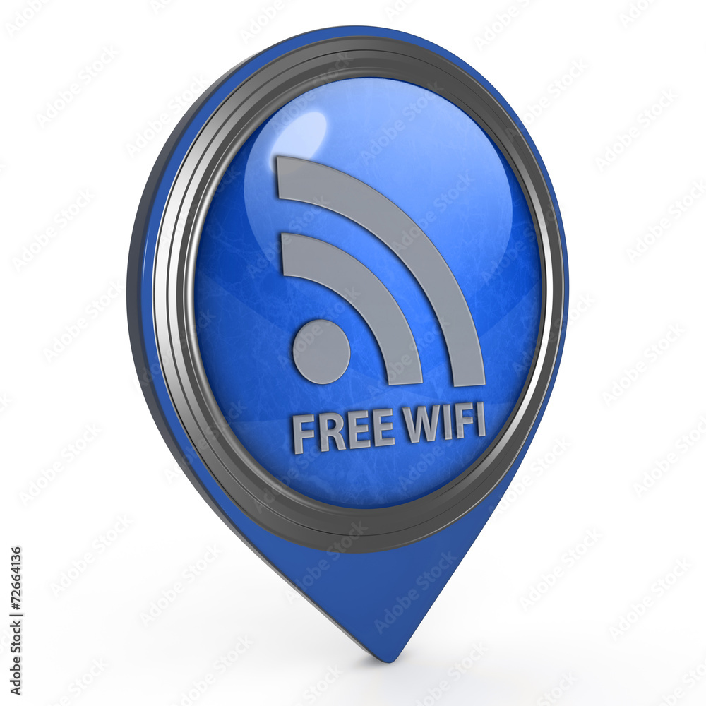 Free wifi pointer icon on white background