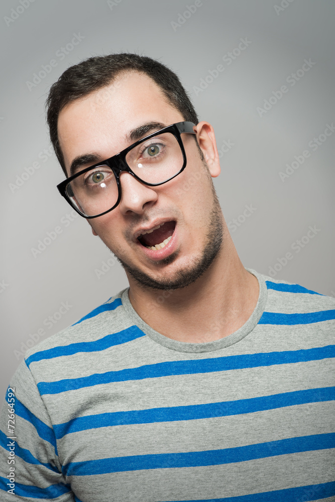 Obraz premium Portrait of young executive looking very excited
