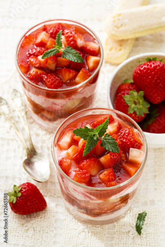 Strawberry dessert with fresh berries