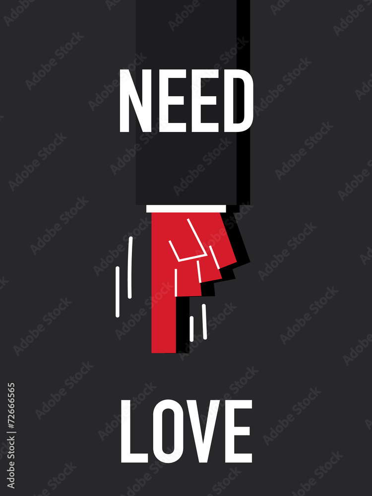 Word NEED LOVE vector illustration Word NEED LOVE vector illustration