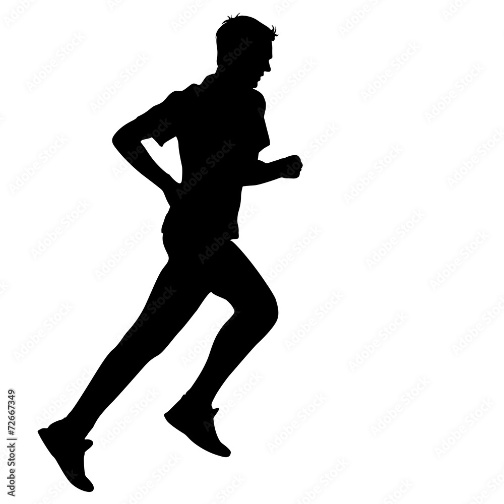Silhouettes. Runners on sprint, men. vector illustration. Silhouettes. Runners on sprint, men. vector illustration.