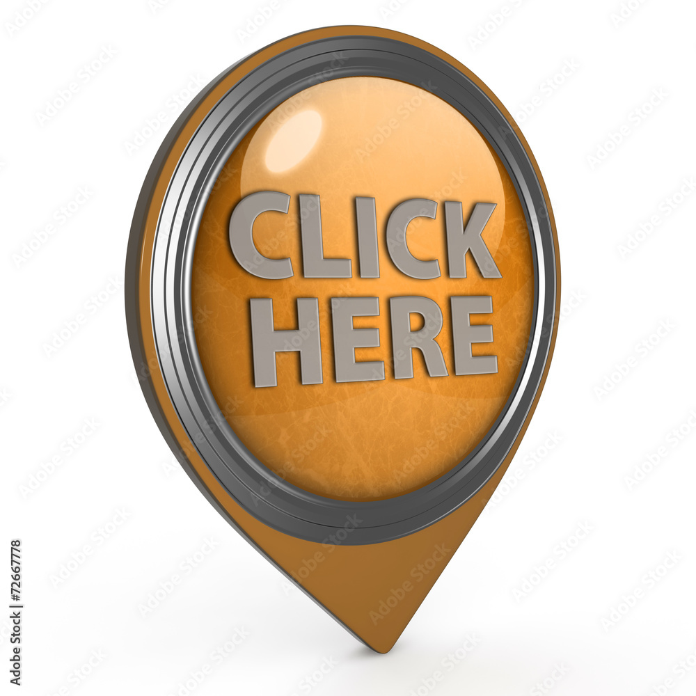 Click here pointer icon on white background Click here pointer icon on white background