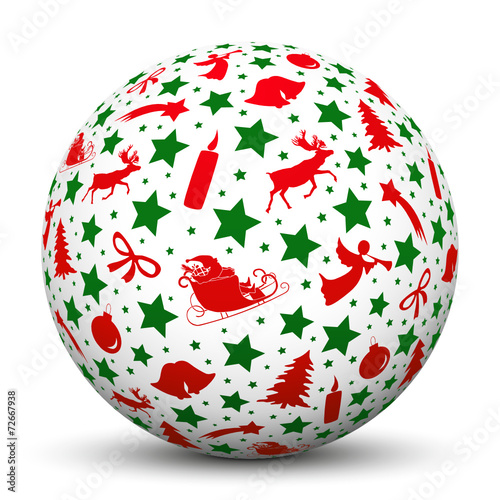 Weihnachtskugel, Symbole, weihnachtlich, Silhouette, Textur, 3D