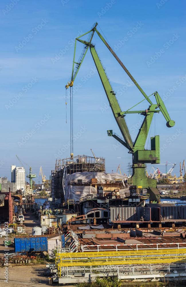 The shipyard cranes