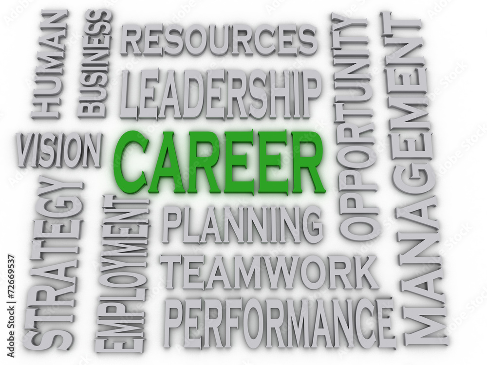 3d imagen Career concept word cloud background 3d imagen Career concept word cloud background