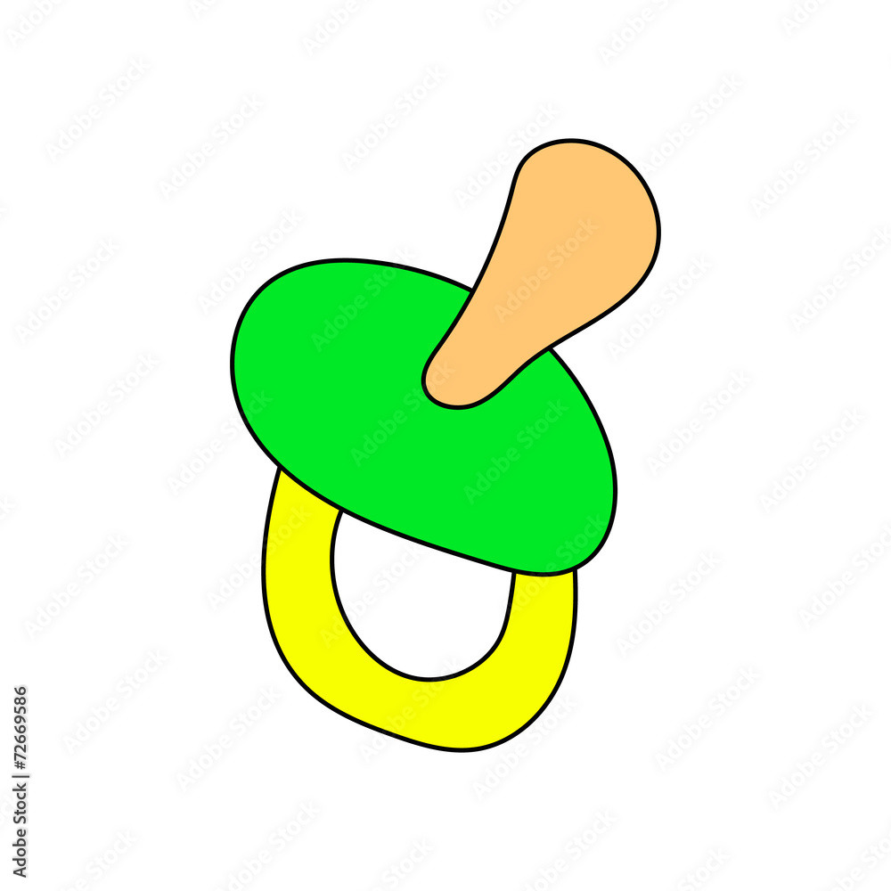 Children painted nipple isolated on white background Children painted nipple isolated on white background