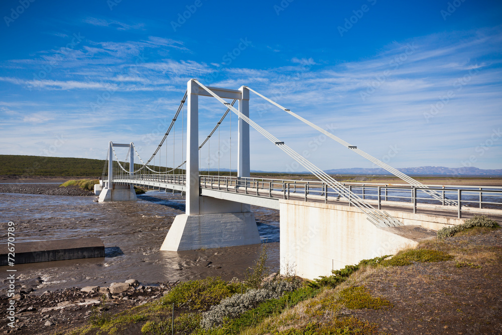 The bridge over Icelandic river Jokulsa a Fjollum