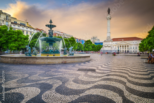 Rossio Square in Lisbon, Portugal photo