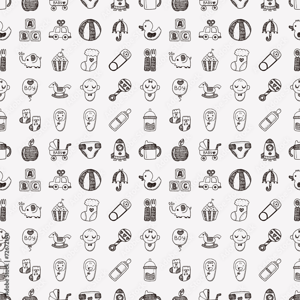 seamless doodle baby pattern seamless doodle baby pattern