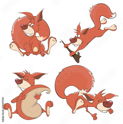 Set of squirrels cartoon