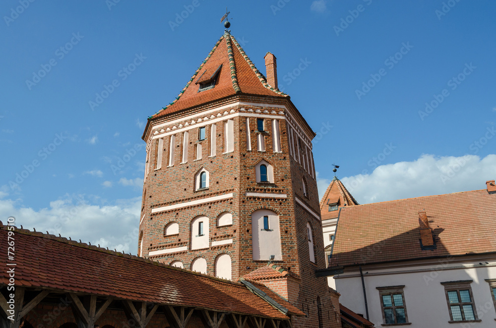 Belarus, Grodno region. Tower of Mir Castle Belarus, Grodno region. Tower of Mir Castle