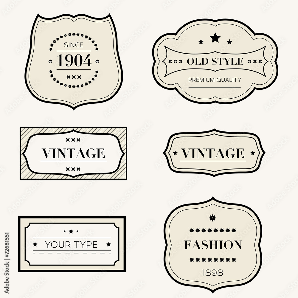 Vector set of vintage retro style labels