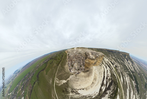 Mountain scenery flying cloudy