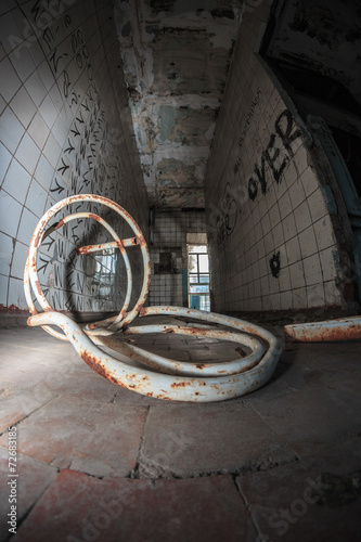 Abandoned room chair on the floor