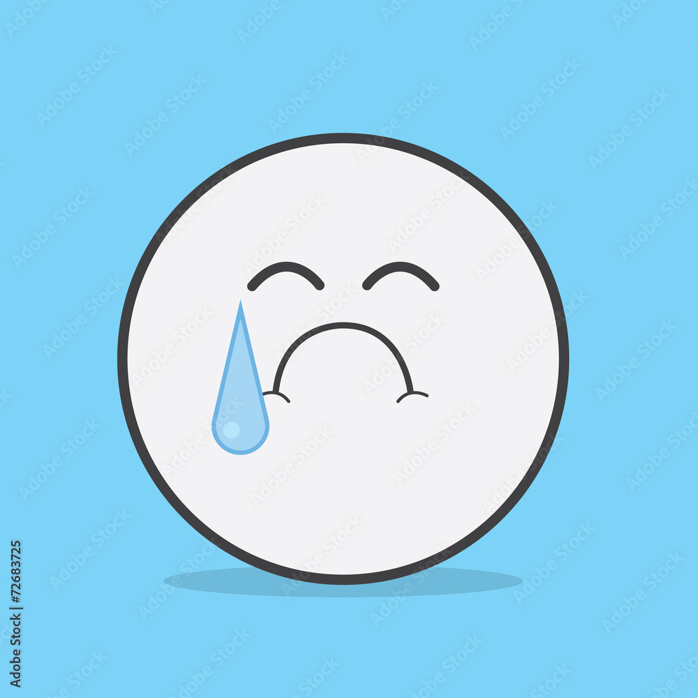 Face icon character crying with large tear Face icon character crying with large tear
