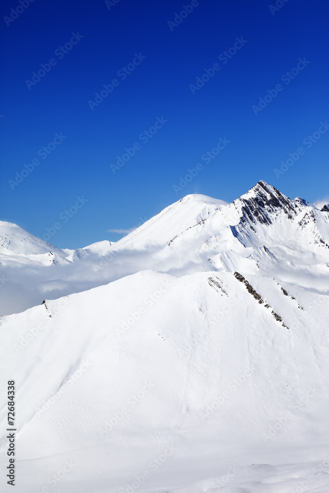 Winter snowy mountains at nice day