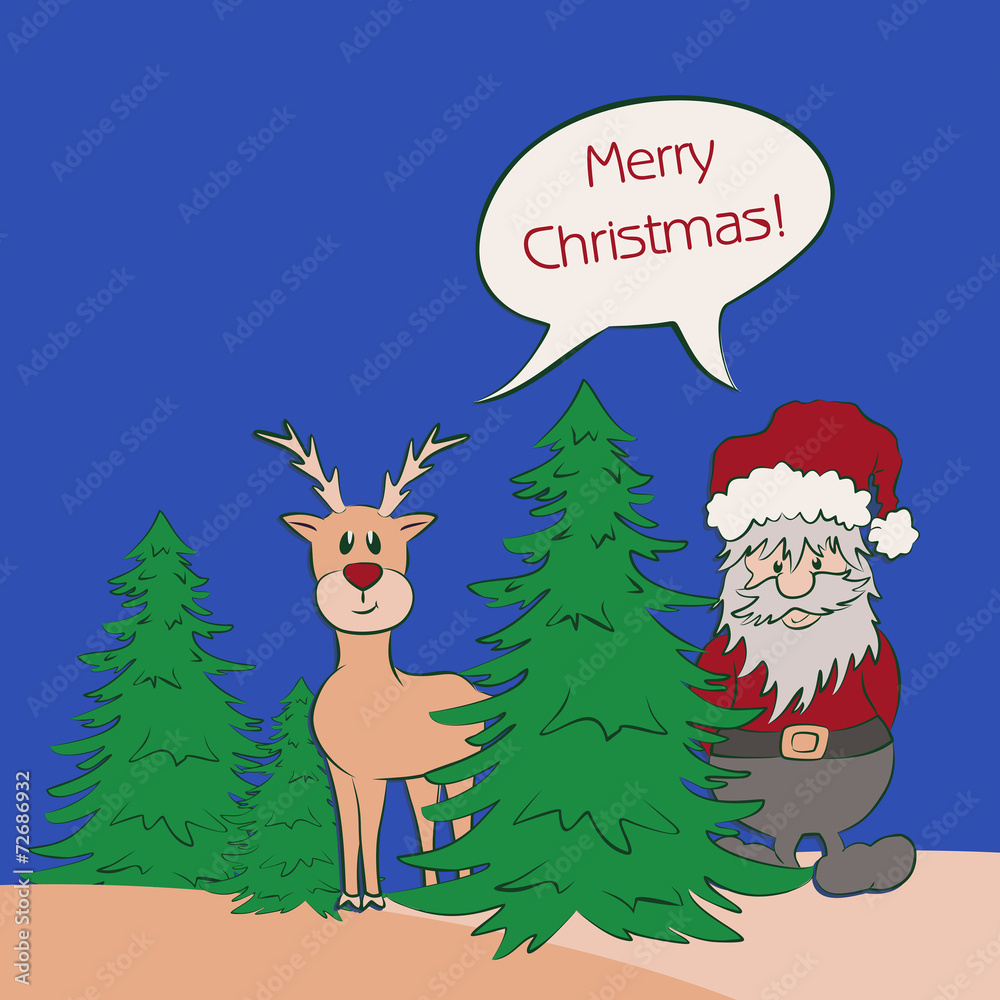 comic rentier und weihnachtsmann comic rentier und weihnachtsmann