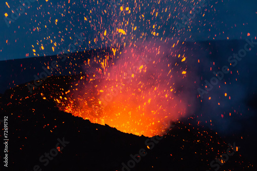 Print op canvas Eruption Etna - 2014
