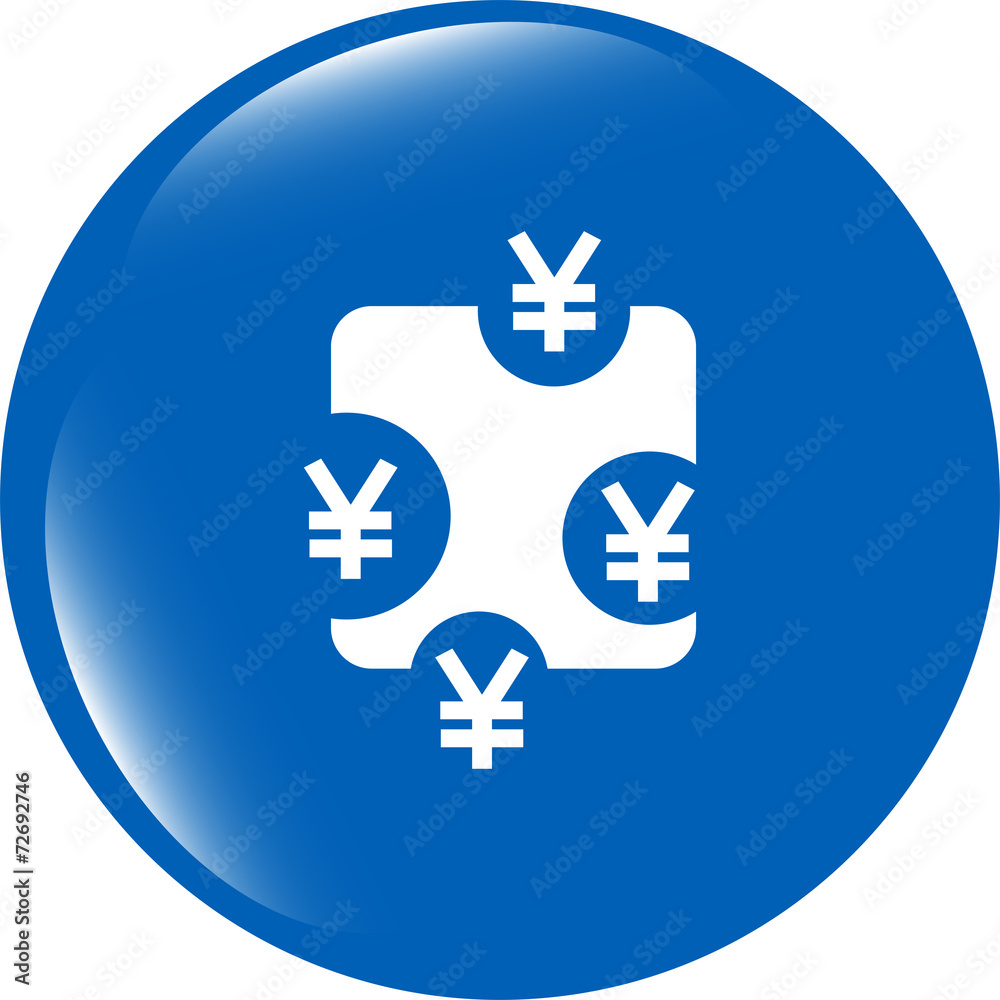 Obraz premium cloud with Yen JPY sign icon. web button isolated on white