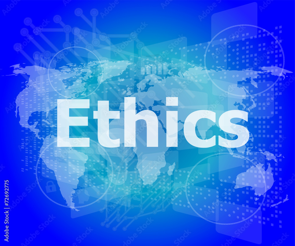 ethics word on digital touch screen ethics word on digital touch screen