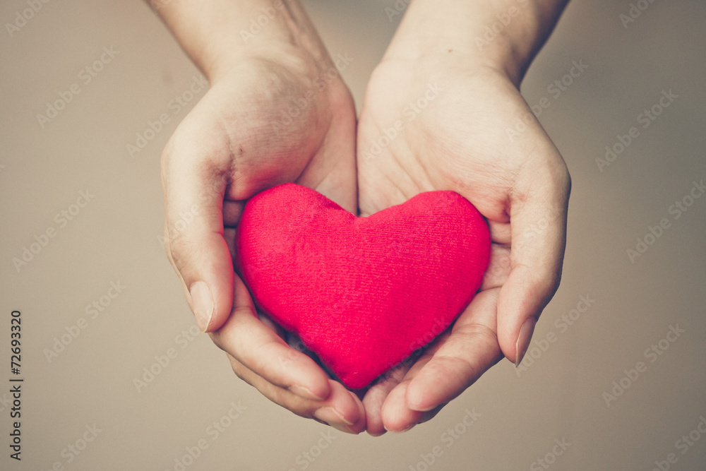 hands holding a red heart hands holding a red heart