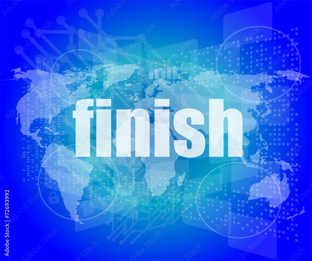 finish word on digital screen, mission control interface finish word on digital screen, mission control interface