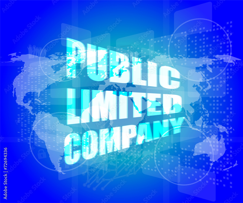 public limited company on digital touch screen public limited company on digital touch screen