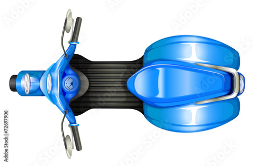 A blue scooter