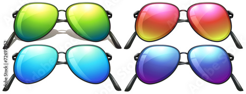 Neon-coloured sunglasses