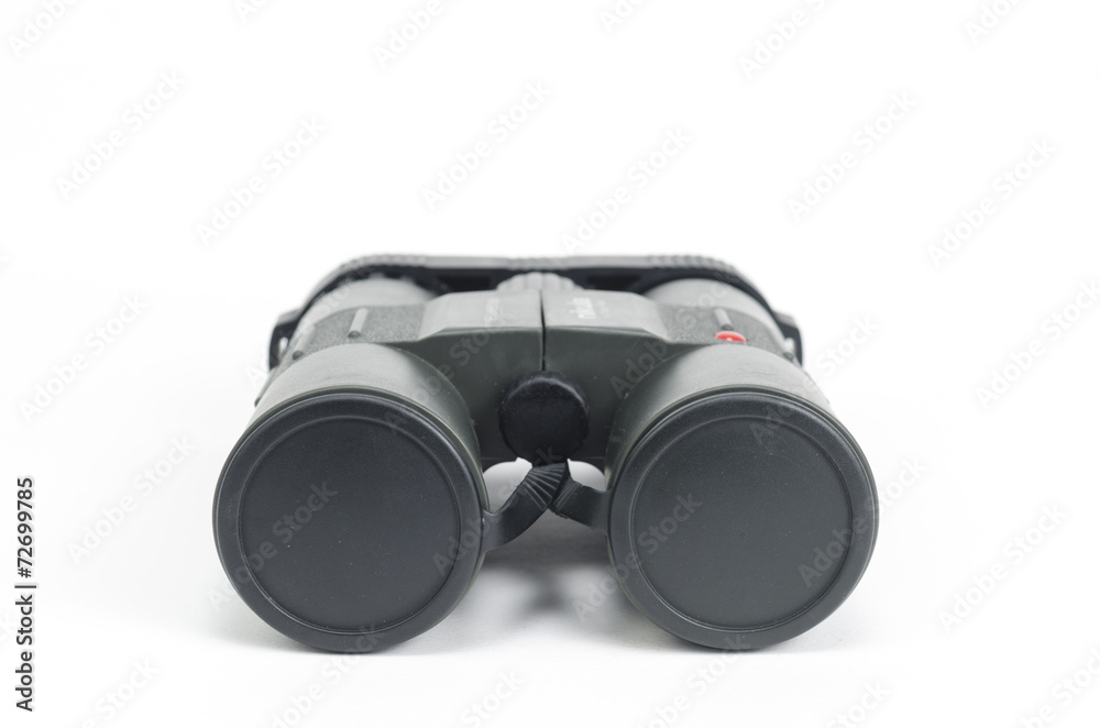 black binoculars isolated on a white background black binoculars isolated on a white background
