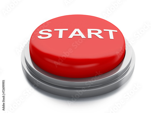 Red start button. 3d illustration
