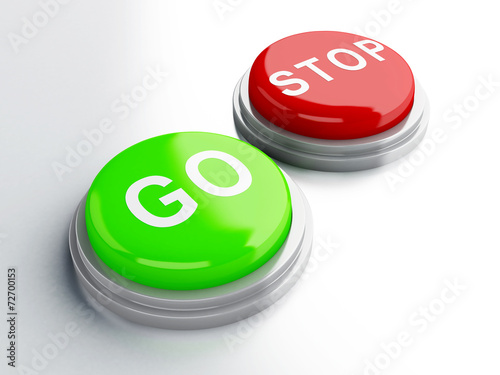 go adnd stop buttons. 3d illustration photo