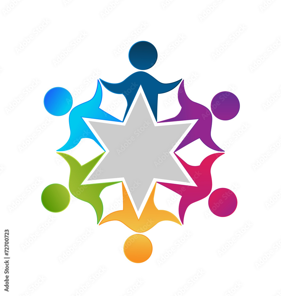 Teamwork unity workers people logo vector design Teamwork unity workers people logo vector design