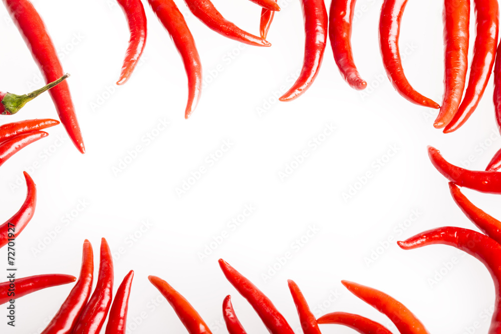 Chilies isolated on white background Chilies isolated on white background