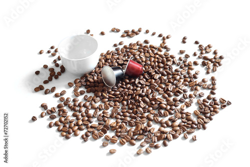 Coffee beans, Cup and capsules