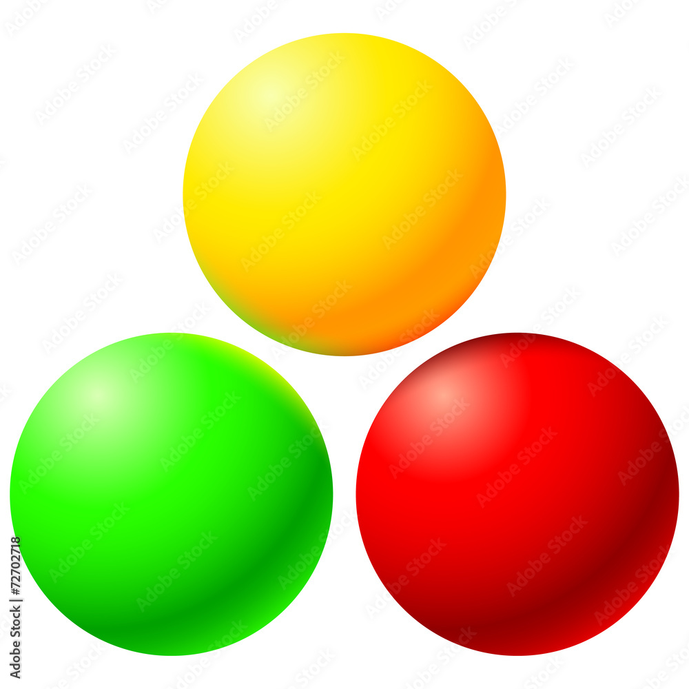 Set of bright colored balls