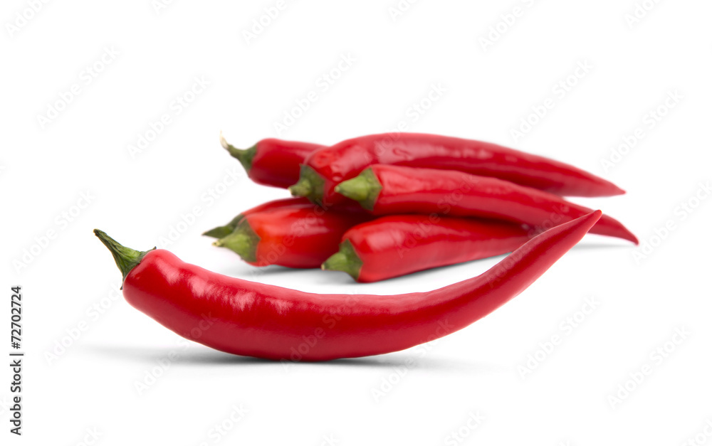 Chile peppers on a white background