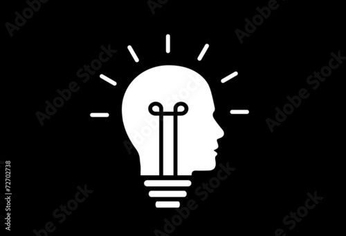 idea solution bulb human man head brain concept illustration art