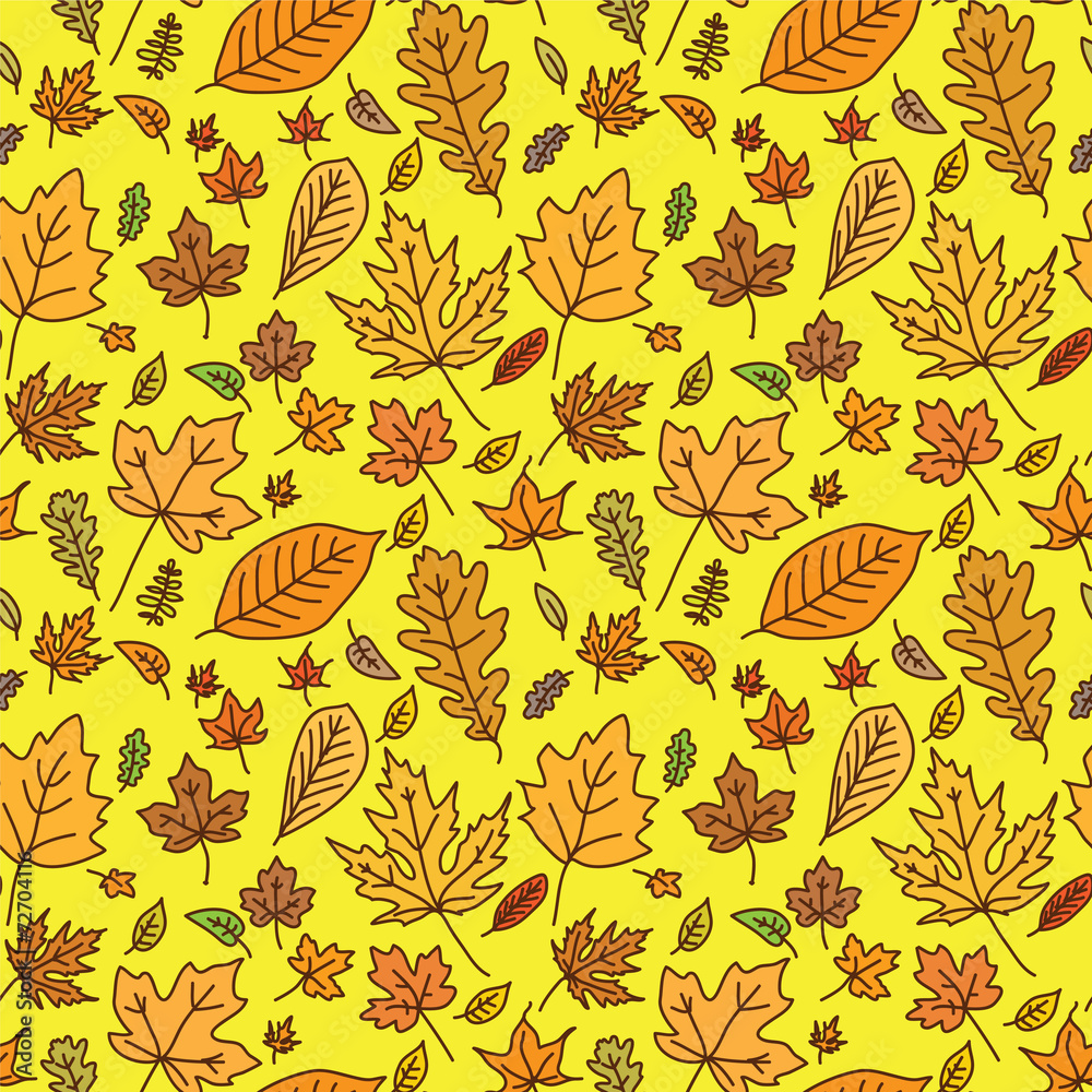 Obraz premium seamless texture with autumn leaves