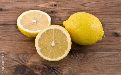 lemons on the wooden table