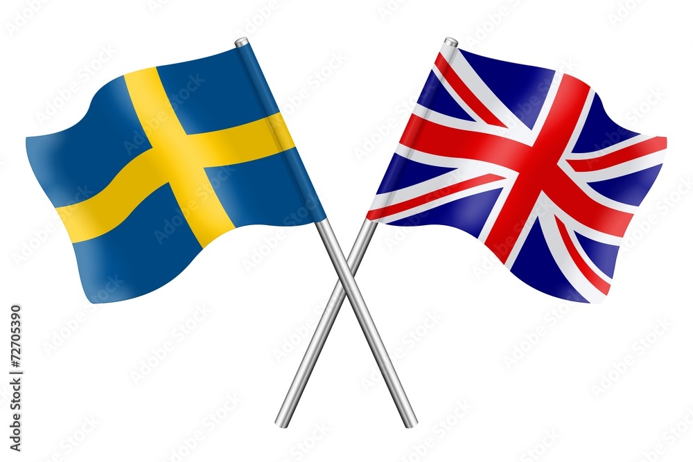 Flags: Sweden and United Kingdom