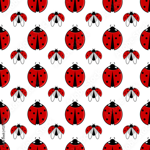 Ladybirds seamless pattern