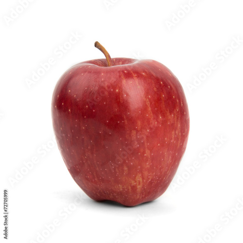 red ripe apples on a white background