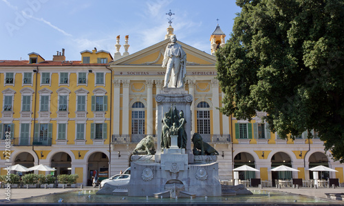 Garibaldi Statue in Garibaldi Square in Nice, France