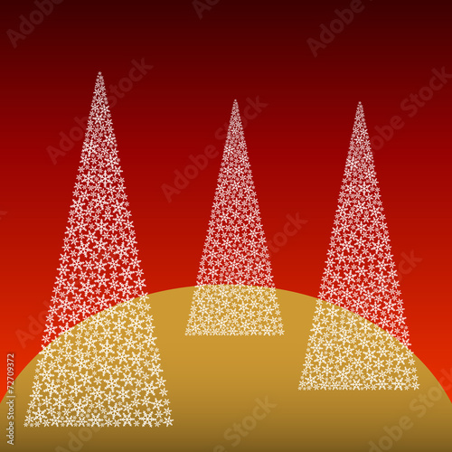 Christmas trees made of little white stars